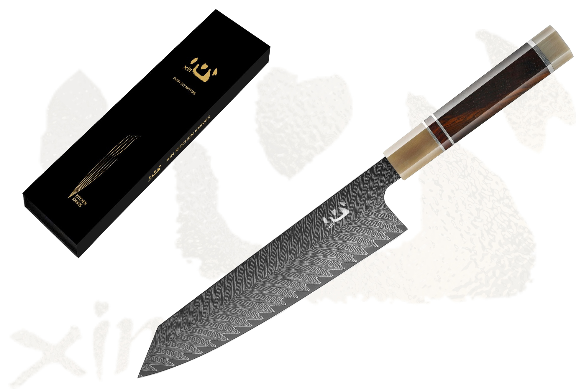 Кухонный шеф-нож XIN Cutlery XC106 — Поварской нож «Кирицуке», в ламинате (дамаск 67сл.)