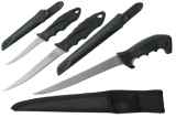 Ножи филейные Ahti Titanium, для рыбалки (9664A — 120мм, 9666A — 170мм, 9667A — 230мм.) с ножнами