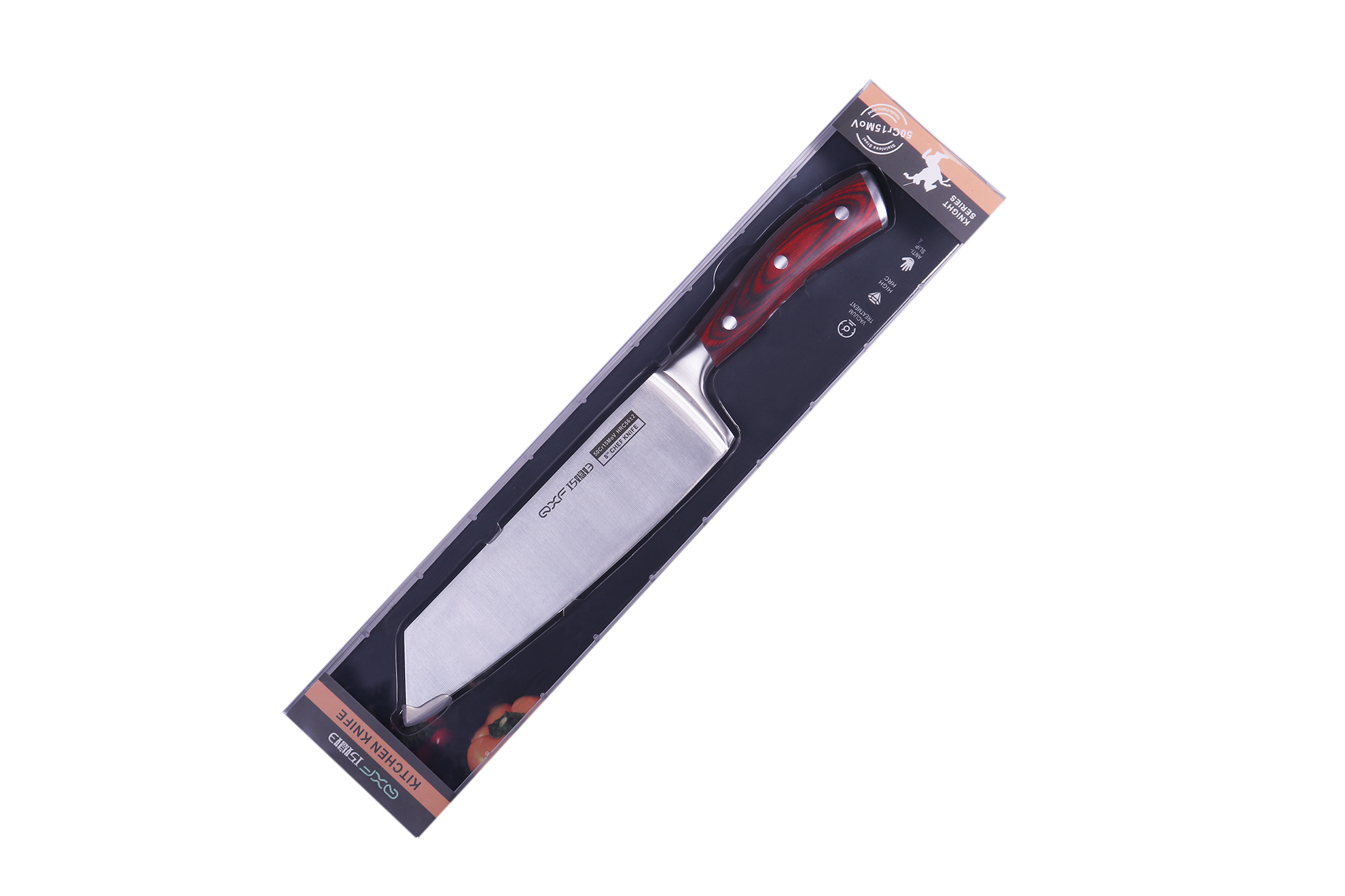 Поварской шеф-нож R-5228A — Кухонный нож QXF (в стиле «Кирицуке»), из стали 50CR15MOV