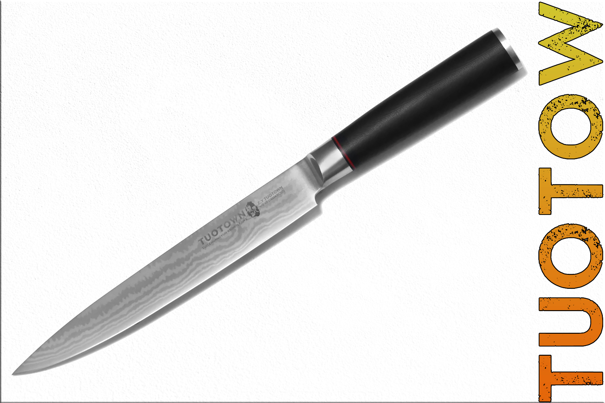 Поварской TuoTown G TEN 218003 — Нож-Слайсер (модель: «Carving Knife», из ламината Сан-Май), G10 на рук.