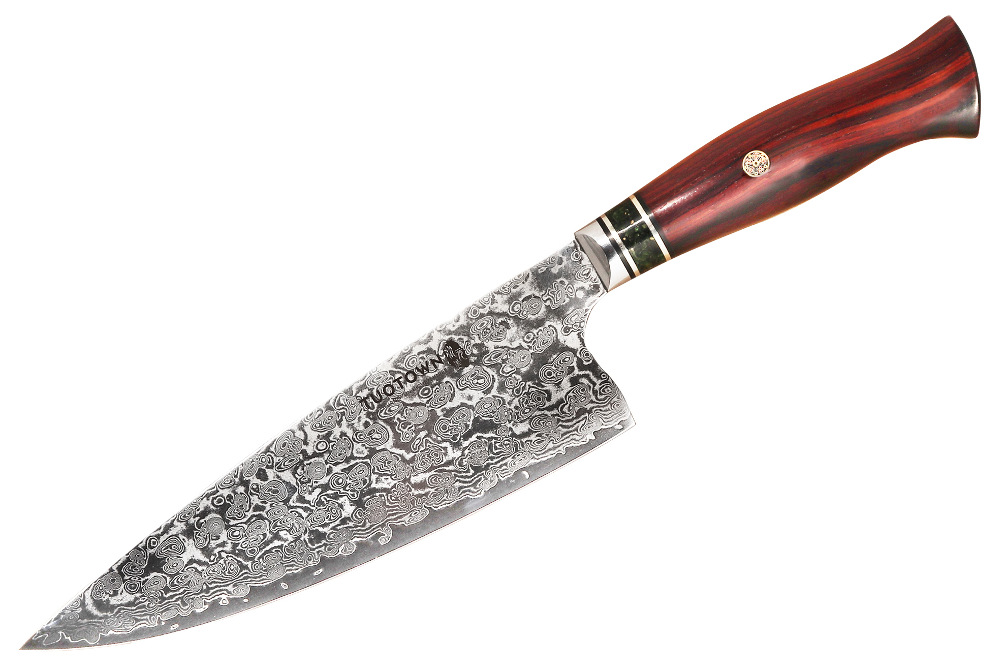 Кухонный Шеф-Нож TUOTOWN CH200 DM001, VG10 дамаск, рукоять стаб. древесина, 20 см.