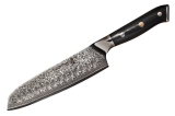 Японский поварской шеф-нож Сантоку TUOTOWN SA180 617008, VG10 дамаск, рукоять G10, 17 см.