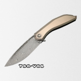 TuoTown Stinger Limited Edition TSG-VGS - Складной нож (Damascus, фронт-флиппер, рукоять: Titanium grey, сталь: M390)