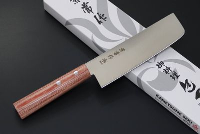 Кухонный нож — японский шеф для овощей и зелени Накири KC-361, Kanetsune серия 555. Сталь DSR1K6, рукоять  Pakka wood.